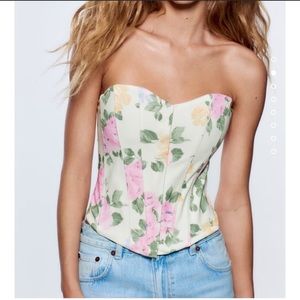 ZARA Floral Corset Top